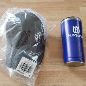 New Husqvarna Vandra Mesh Back Hat & Tervis 20 oz Tumbler